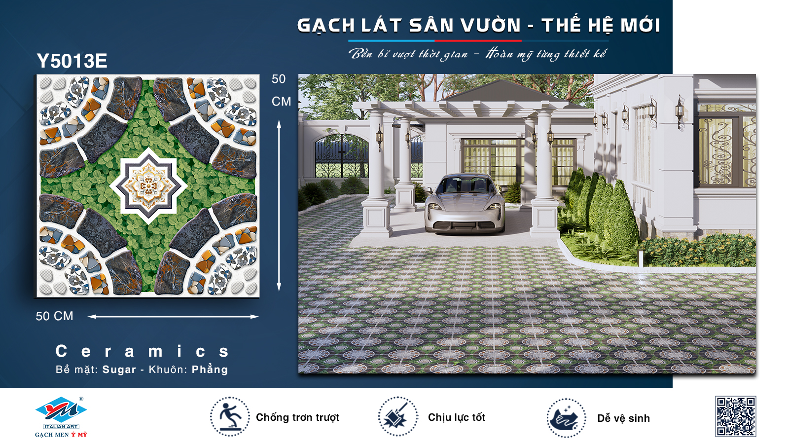 Gạch lát nền sân vườn Ý MỸ mùa hè Y5013E
