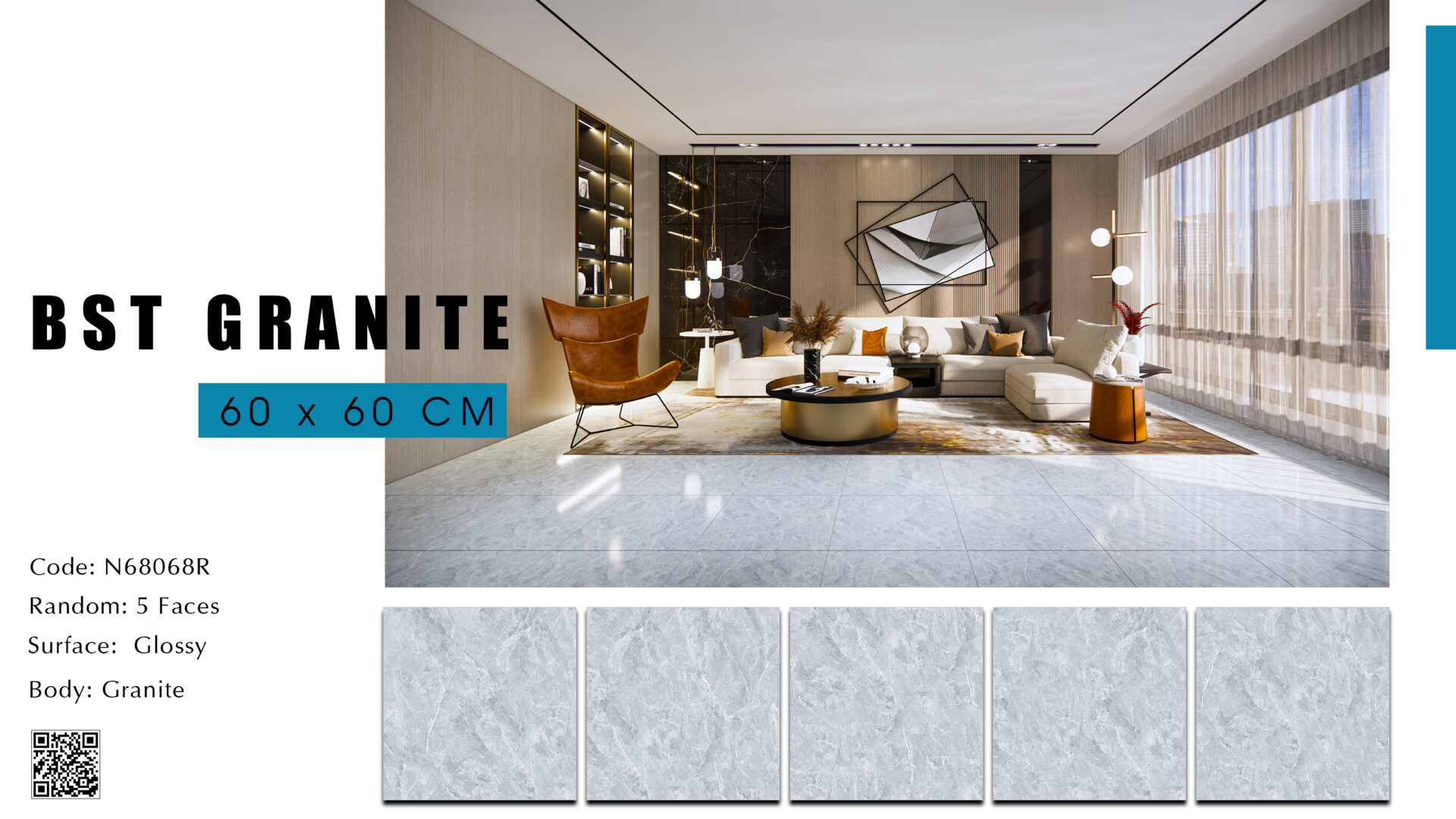 Gạch lát nền granite 60x60 lát phòng khách