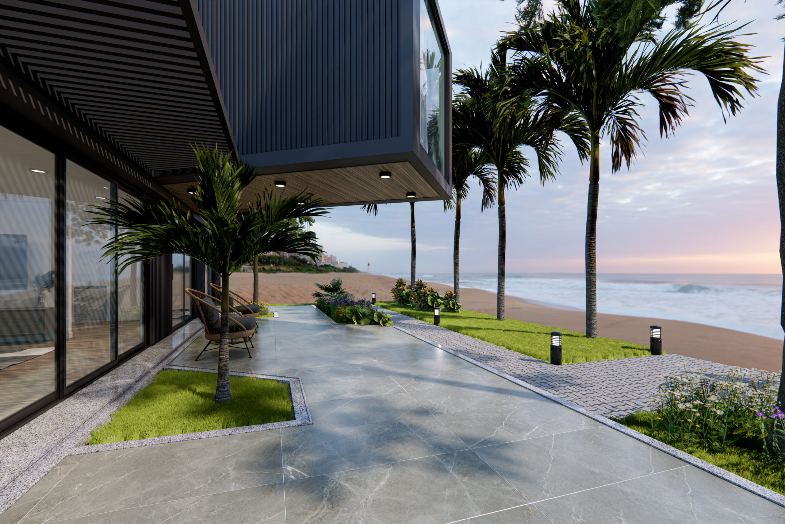 Gạch Microcid ứng dụng lát nền khu nghỉ dưỡng Resort sang trọng