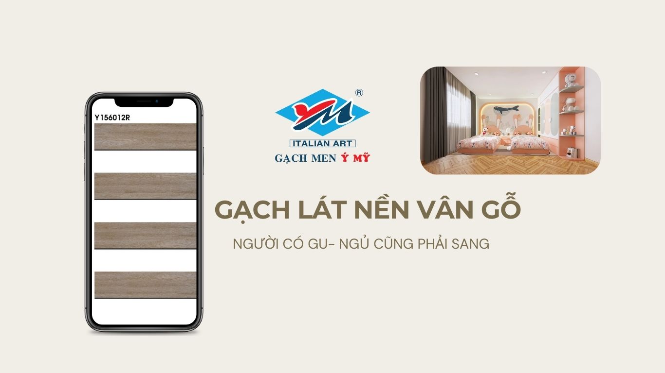 Gạch lát nền vân gỗ ứng dụng phòng ngủ sang trọng