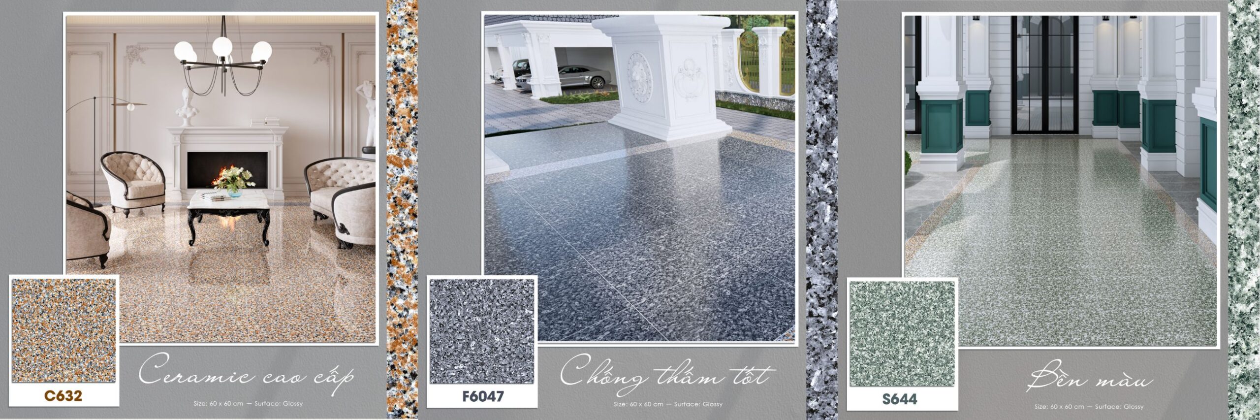 Các mẫu gạch mè lát nền kích thước 60x60 gạch lát nền đẹp